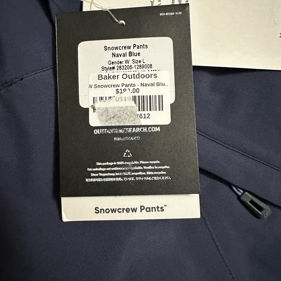 Outdoor Research Snowcrew Pants NWT - Picture 4 of 5